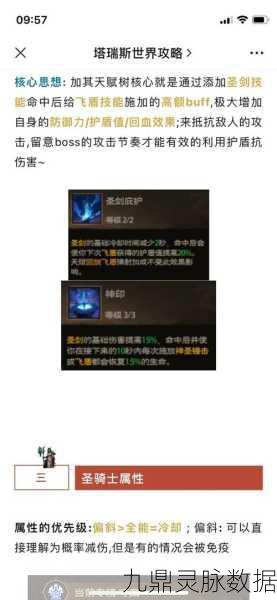 塔瑞斯世界,天赋加点深度剖析与重置调整秘籍