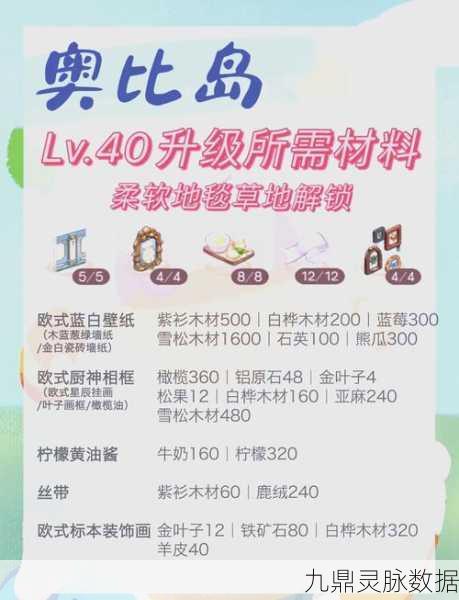 奥比岛升级秘籍，39级至40级飞跃所需材料全解析
