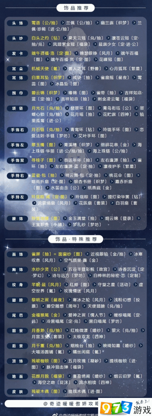 奇迹暖暖满天繁星玄武女士蝠搭配秘籍大公开