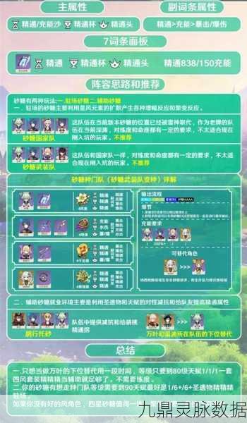 砂糖命之座全面解析，原神中的强力辅助
