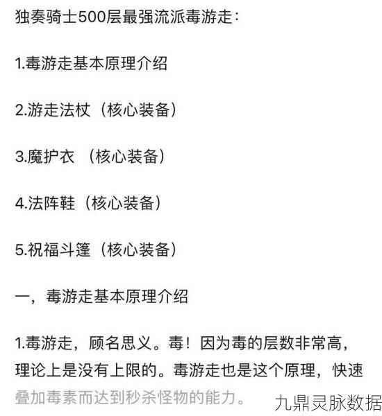 独奏骑士，揭秘幽灵部门，打造无敌配置攻略