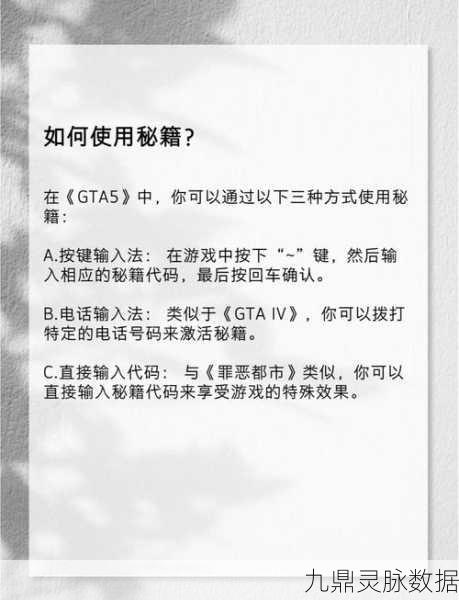 PC版GTA5,解锁神秘秘籍,手游玩家也眼馋的终极攻略