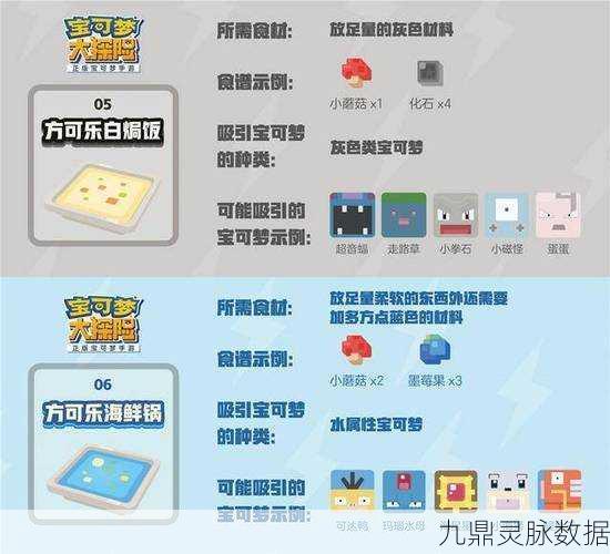 宝可梦大探险深度探索，卡拉卡拉食谱与进化全攻略