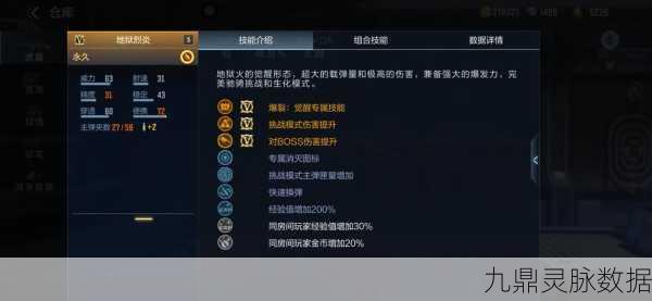 CF手游地狱烈炎，技能属性全解析