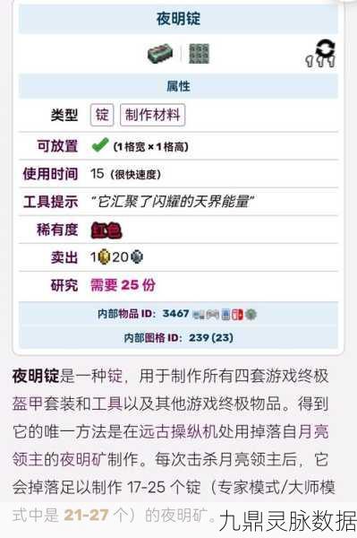 泰拉瑞亚夜明锭全攻略,获取方式与合成秘籍